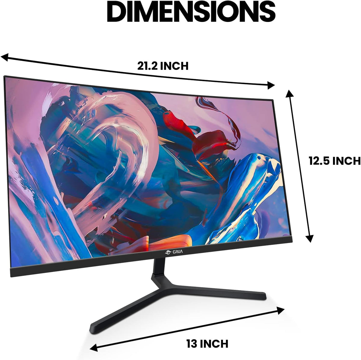 CRUA 24" Curved Monitor, FHD(1920×1080P) 100HZ, 99% sRGB Color Gamut Computer Monitors, Narrow Bezels on Three Sides, Blue Light Filter PC Monitor for Home, Office and Dormitory(HDMI, VGA)-Black