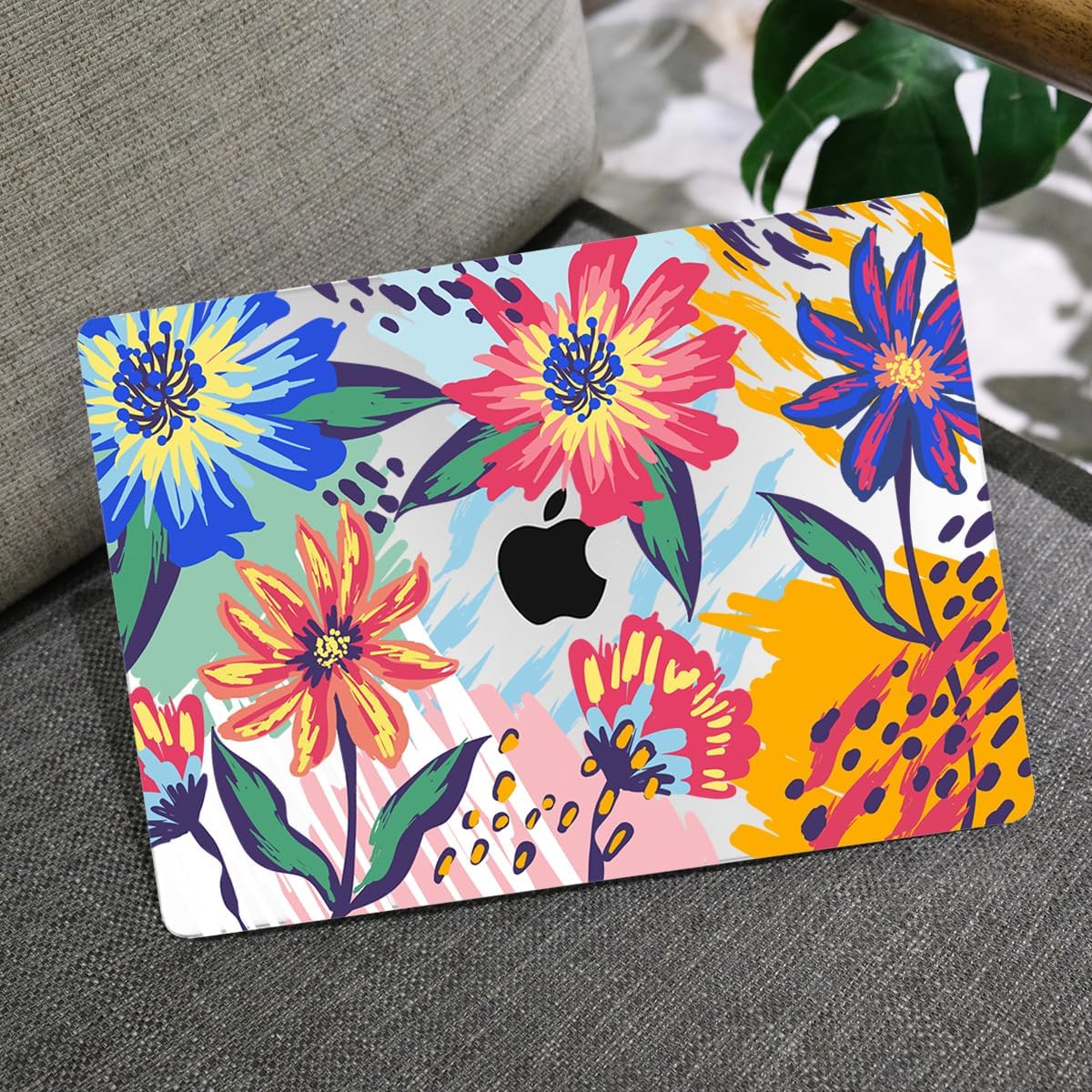 MEEgoodo Case for MacBook Air M4/M3/M2 13.6 inch 2025 2024 2022, Fit Model A3240 A3113 A2681, Compatible with MacBook Air 13 inch, Laptop Hard Shell Case with Keyboard Cover, Art Painted Flowers