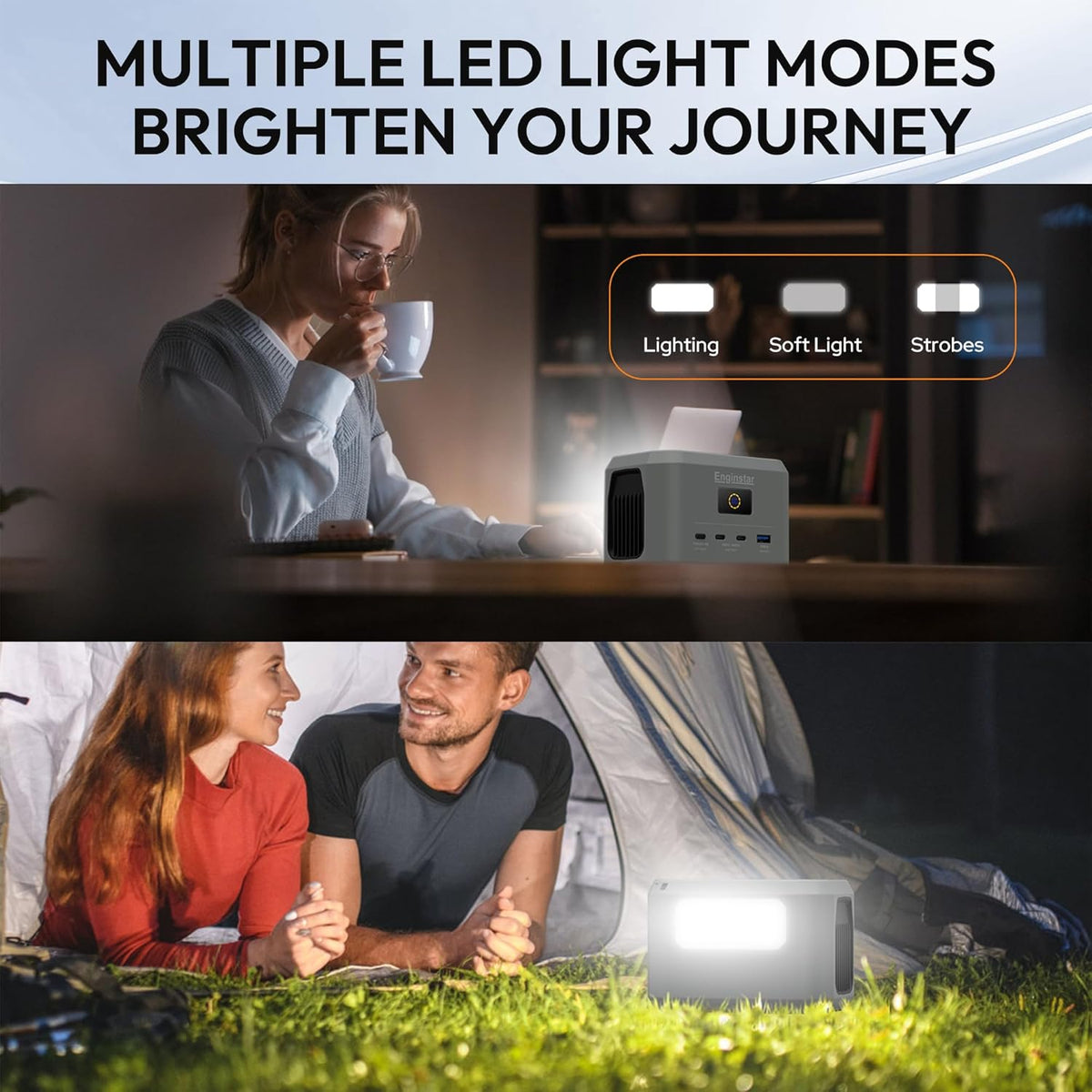 Enginstar Portable Power Station,Outdoor 99Wh LiFePO4 Battery,Solar Generator 100W Two-Way Fast Charging,Power bank for Camping, Traveling, Party and Emergencies
