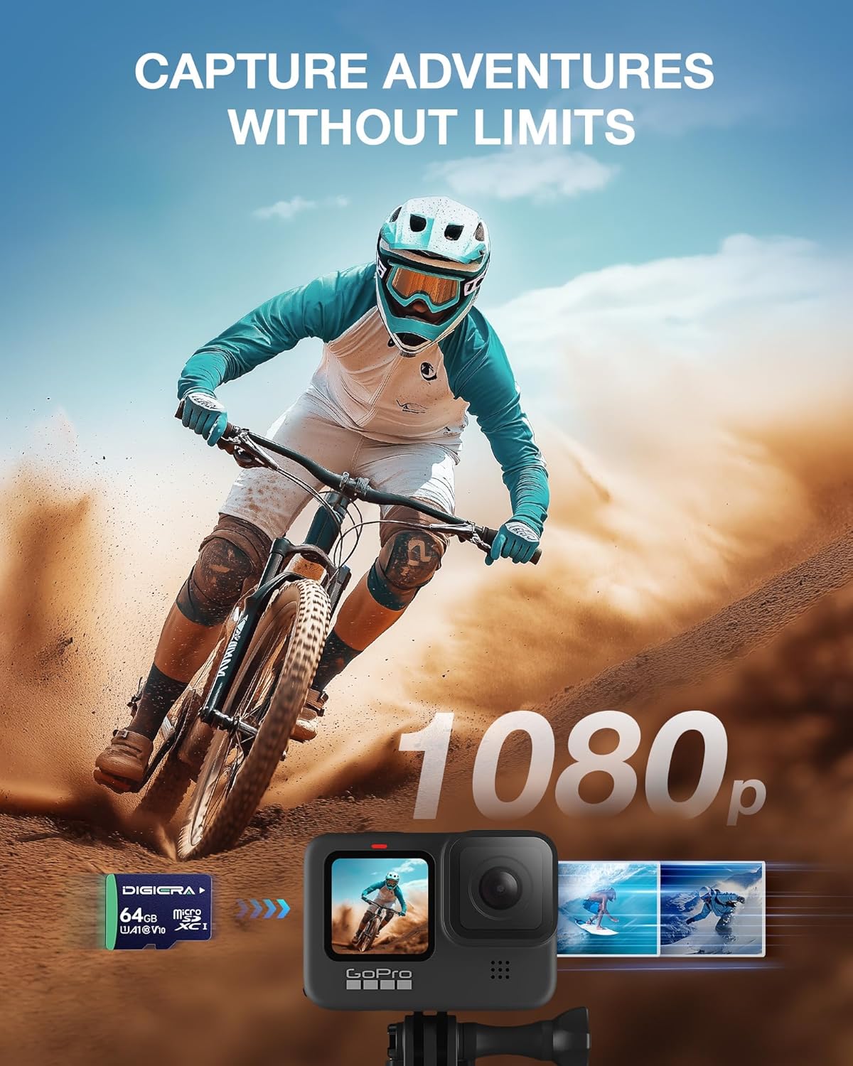 64GB CT100 microSDXC UHS-I Memory Card with Adapter - up to 100MB/s, C10, U1, V10, Full HD, A1, Micro SD Card for Smartphones, Tablets, Cameras, Gaming Consoles, and Drones (1 Pack)