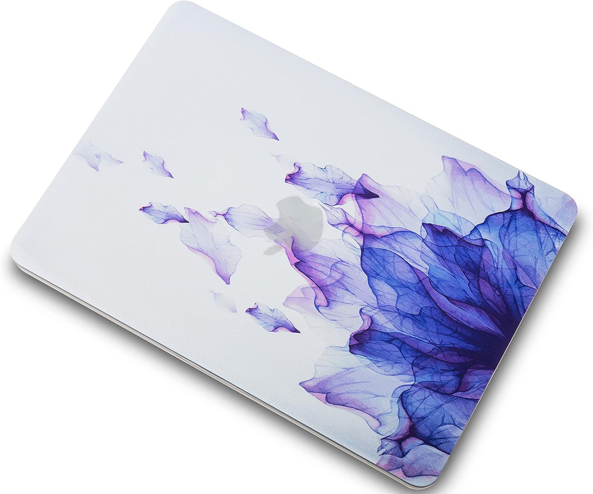 KECC Compatible with MacBook Air 13 inch Case 2022 2021 2020 2019 2018 Release M1 A2337 A2179 A1932 Plastic Hard Shell for MacBook Air 13.3 inch + Keyboard Cover + Sleeve, Purple Flower