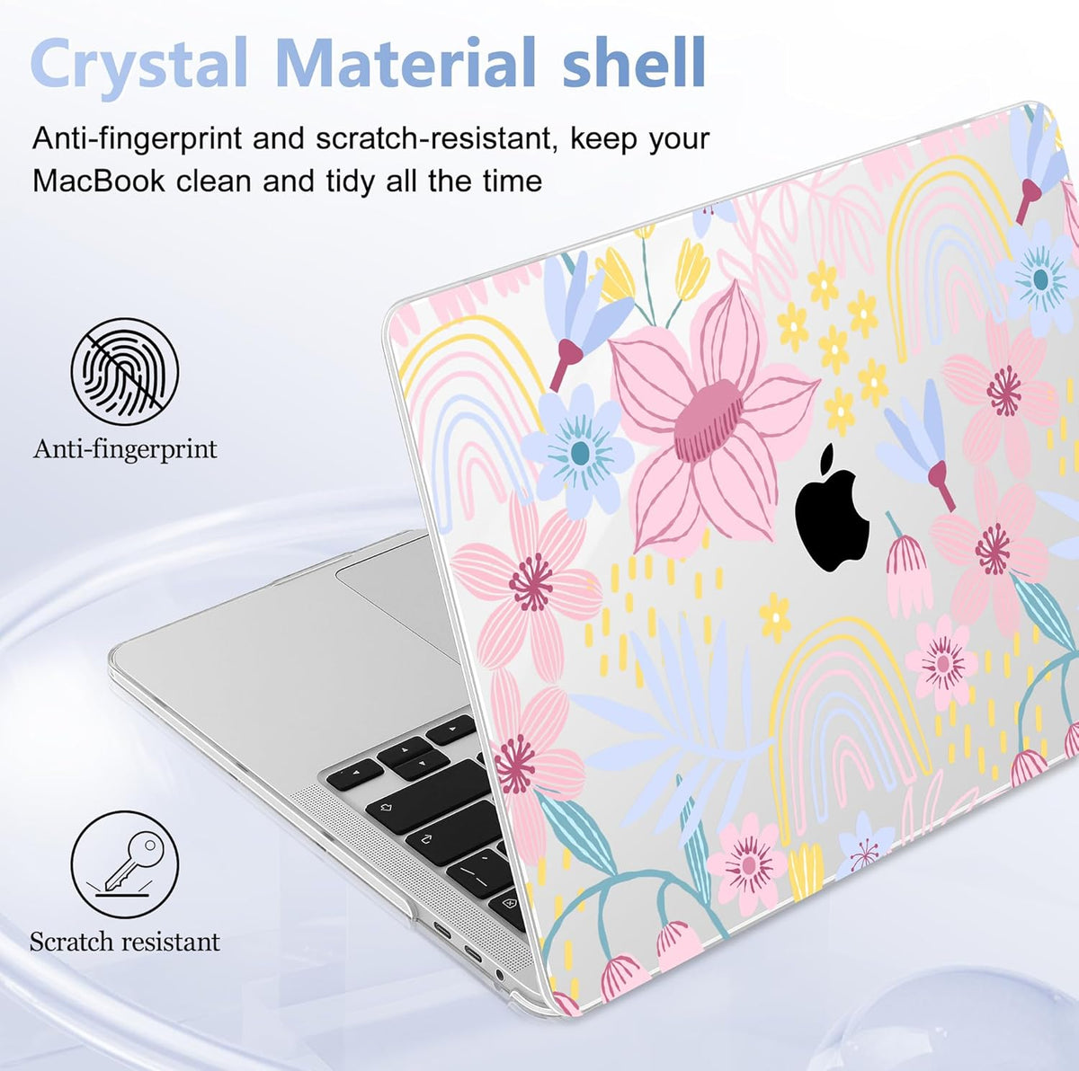 for MacBook Pro 16 inch Case 2019 2020 Release Model A2141, Plastic Hard Shell Cover with Keyboard Cover & Screen Protector for MacBook Pro 16 inch with Touch Bar & Touch ID, Florals