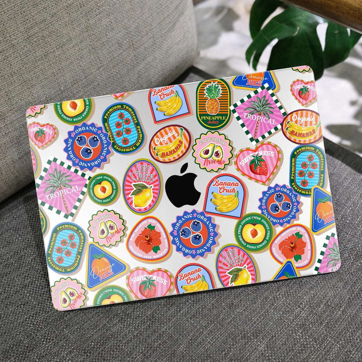 MEEgoodo Case for MacBook Air M4/M3/M2 13.6 inch 2025 2024 2022, Fit Model A3240 A3113 A2681, Compatible with MacBook Air 13 inch, Laptop Hard Shell Case with Keyboard Cover, Fruit & Sticker