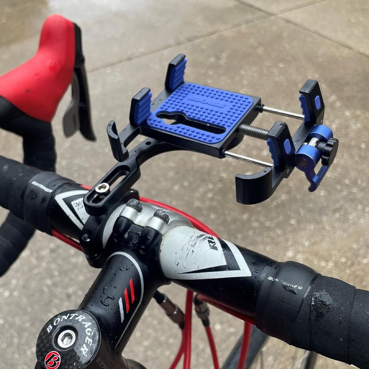 BiKase BiKGrip Bike Phone Holder with Computer Mount Garmin Compatible Bracket, Handlebar Cell Phone Clamp, for Any Phone 4.7" to 6.8" Smartphones Made of 6061 Aluminum - Ebike