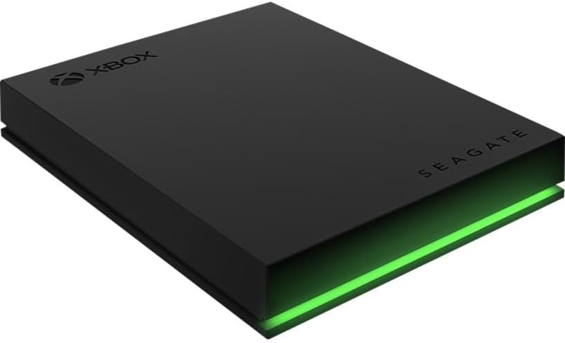 Seagate Game Drive for Xbox 2TB External Hard Drive Portable HDD - USB 3.2 Gen 1, Black with built-in green LED bar , Xbox Certified, 3 year Rescue Services (STKX2000400)