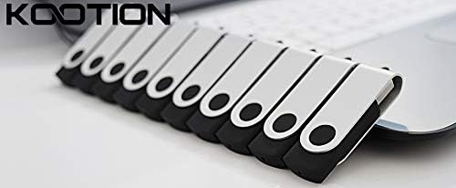KOOTION 20pcs 1GB USB Flash Drives Bulk Flash Drives 1G Memory Stick Swivel Thumb Drives 2.0, Black, 20 Pack
