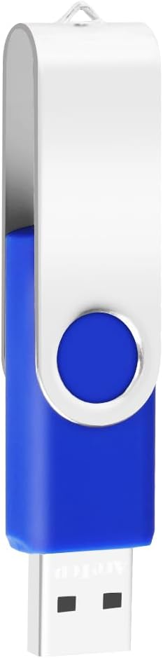 8GB USB Bulk Flash Drives 100 Pack, EASTBULL USB 2.0 Flash Drive Bulk Thumb Drive Pack Memory Stick Swivel Pen Drives (Blue)