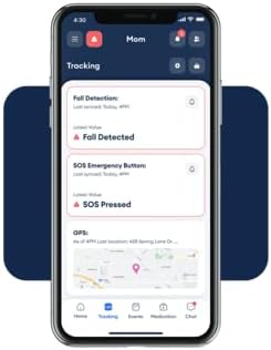 Safety+ 4G Medical Alert System: Fall Detection, GPS Location, 24/7 Monitoring, Mobile Caregiver App, Small, Lightweight-Call to Activate Wireless Call Button, Personal Safety, Wearable Panic Button