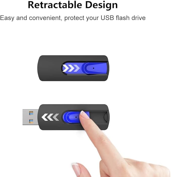 16GB Flash Drive 10 Pack JUANWE USB 3.0 Flash Drives Bulk Flash Drive 16 GB Thumb Drive Mutipacks USB Drive 3.0 Retractable Memoria USB Jump Drive for Data Storage &amp Backup Blue