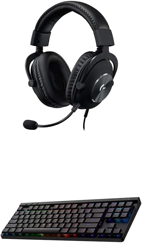 Logitech G Pro X Wired Gaming Headset + G515 TKL Wireless Gaming Keyboard Bundle (Tactile) - Black