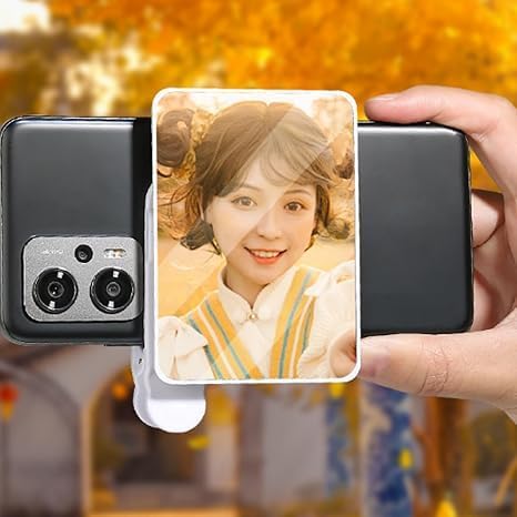 Mirror Effect Lens - Capture Stunning Reflections Instantly, Mirror for Phone to Use Back Camera, Reflection Mirrors for iPhone with Adjustable Hd Glass (Black)