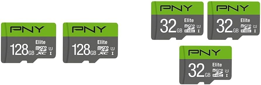 PNY 128GB & 32GB Elite Class 10 U1 microSDXC & microSDHC Flash Memory Card - 100MB/s, Full HD