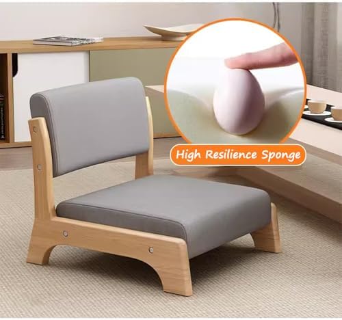 BTZHY Floor Chair Floor Chair Meditation Yoga Chair with Back Support Stool Without Legs Chair with backrest Made of Solid Wood