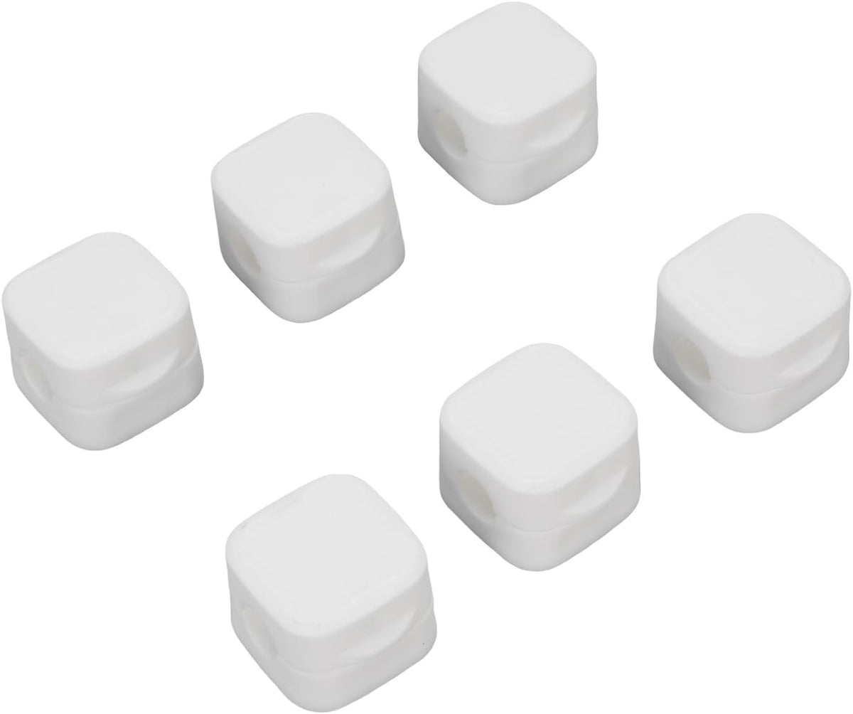 6pcs ZJchao Magnetic Cable Clips Cord Holder Desk Wire Management Keeper Home Office Car Nightstand (White)