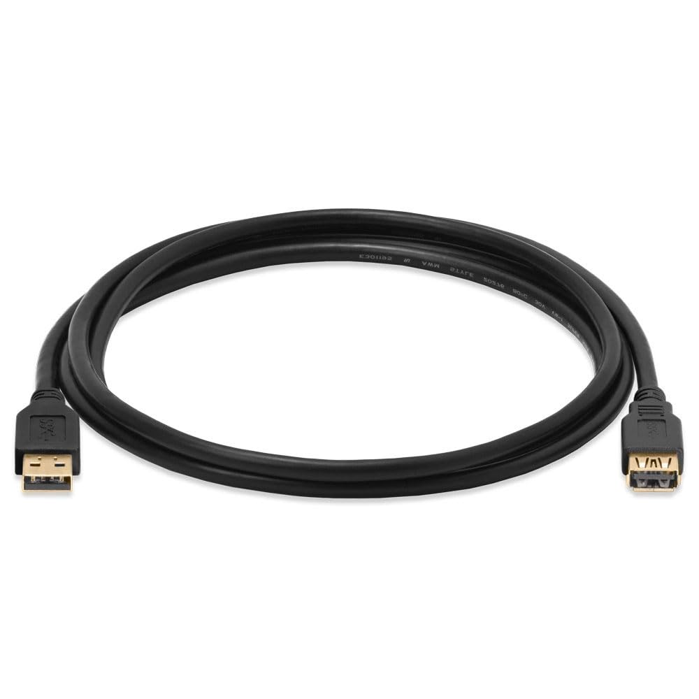 Cmple - USB Extension Cable 6ft Type A USB Male to Female USB 3.0 Cable for External Hard Drive, Keyboard, Webcam, USB Hub, Flash Drive - Black