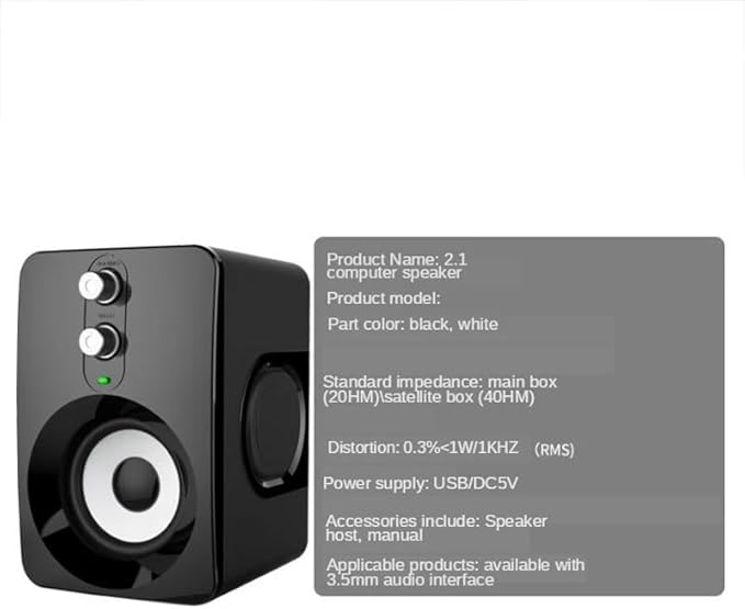 Diaphragm Speaker Computer Universal 2.1 Bass Speakers Desktop Audio