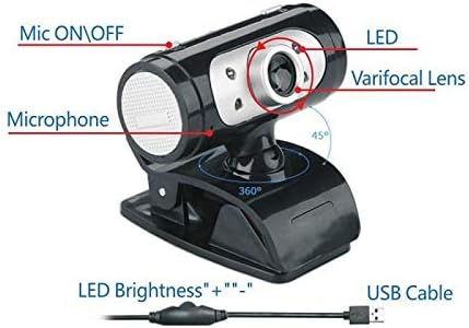 Computer Camera HD 1080P Webcam Mini Computer PC WebCamera with Microphone Rotatable Cameras for Live Broadcast Video Calling (Color : 720p)