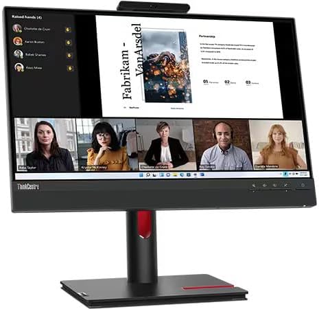Lenovo ThinkVision 22 FHD IPS Monitor with 4ms Response Time Anti-Glare VESA Mount (100 x 100mm) Adjustable Height Tilt Swivel Pivot HDMI w/DKZ Hub &amp ErgoFlexy Single Mount Arm