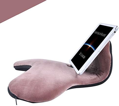 Soft Pillow for ipads, Multi-Angle Phones&Tablets Pillow Lap Cushion Stand, Universal ipad Tablet Reading Stand Pillow Holder as Gift Idea for ipads, Tablets, EReaders, Smartphones, Magazines(Brown)