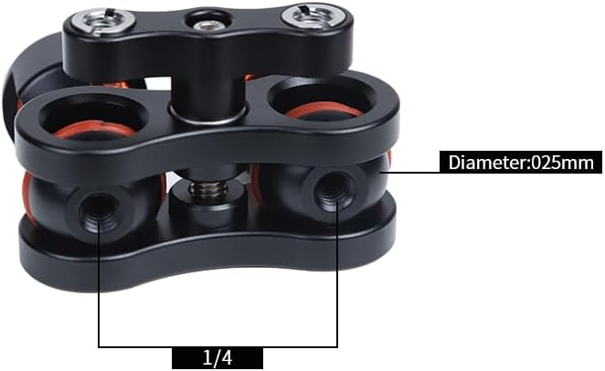 AFEFT 1/4" 360 Articulating Magic Arm with Double Ball Heads, Screw Mount with Non-Slip Rubber Rings, Swivel Monitor