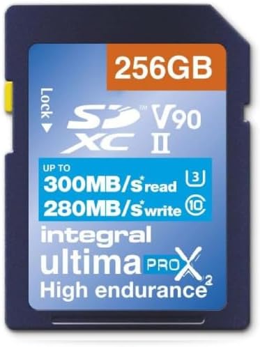 Integral 256GB UHS-II SD Card V90 Up to 300MBs Read and 280MBs Write Speed 1866X SDHC Professional High Speed Memory Card