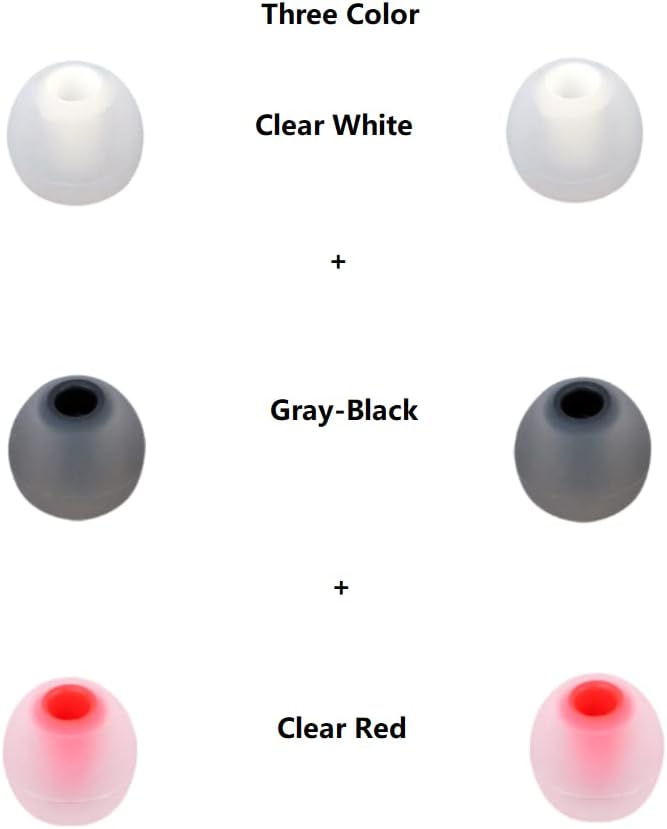 Silicone Earbud Tips Earbuds Replacement Ear Tips Gels Bud for Popular in-Ear Headphones Other Inner Hole from 3.8mm - 5.1mm Earphones 9 Pairs S/M/L