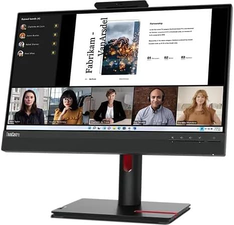 Lenovo ThinkVision 22 FHD IPS Monitor with 4ms Response Time Anti-Glare VESA Mount (100 x 100mm) Adjustable Height Tilt Swivel Pivot HDMI w/DKZ Hub &amp ErgoFlexy Single Mount Arm