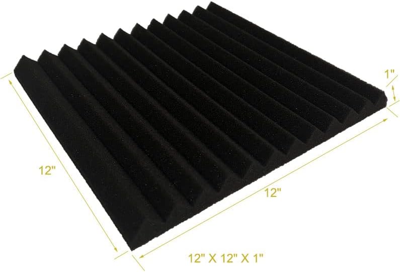 96 Pack Black/BLUE 12 "X 12 "X1" Acoustic Panels Studio Soundproofing Foam Wedge Tiles,
