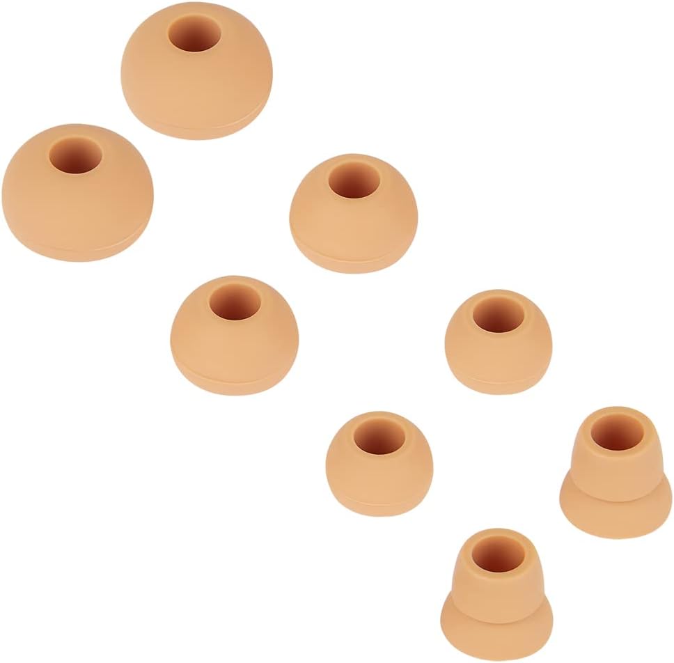 Replacement Silicone Ear Bud Tips Earbuds Cap Compatible with Powerbeats 1/2/3 Wireless Beats by Dre Headphones,4 Pairs Earbud Tips(Gold)