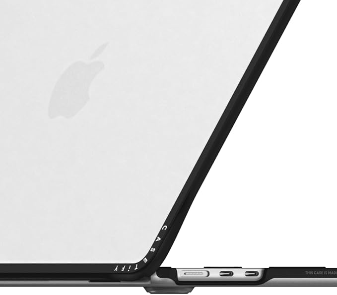 CASETiFY Impact MacBook Air 13.6" (M2-M5) Case [Cushioned Impact Corners/Scratch-Resistant/Anti-Slip Grip] - Good Vibes - Clear Black