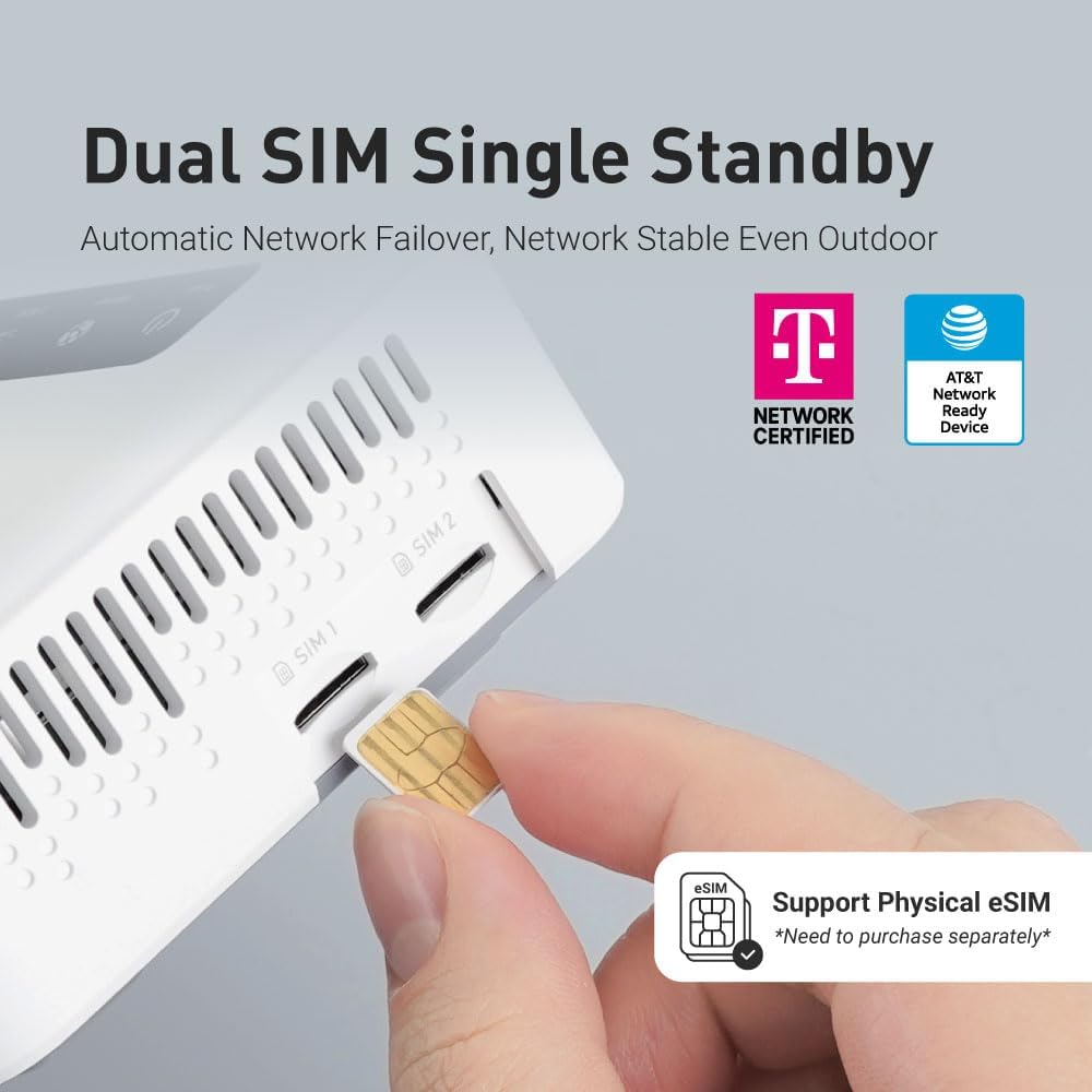 GL-X2000(Spitz Plus) Cellular Gateway 4G LTE Router for Home, RV, Road trips, Offices, CAT 12, Wifi 6 Router, Detachable Antennas, Dual-SIM, T-Mobile & AT&T IoT Certified, OpenVPN, WireGuard (NA Only)