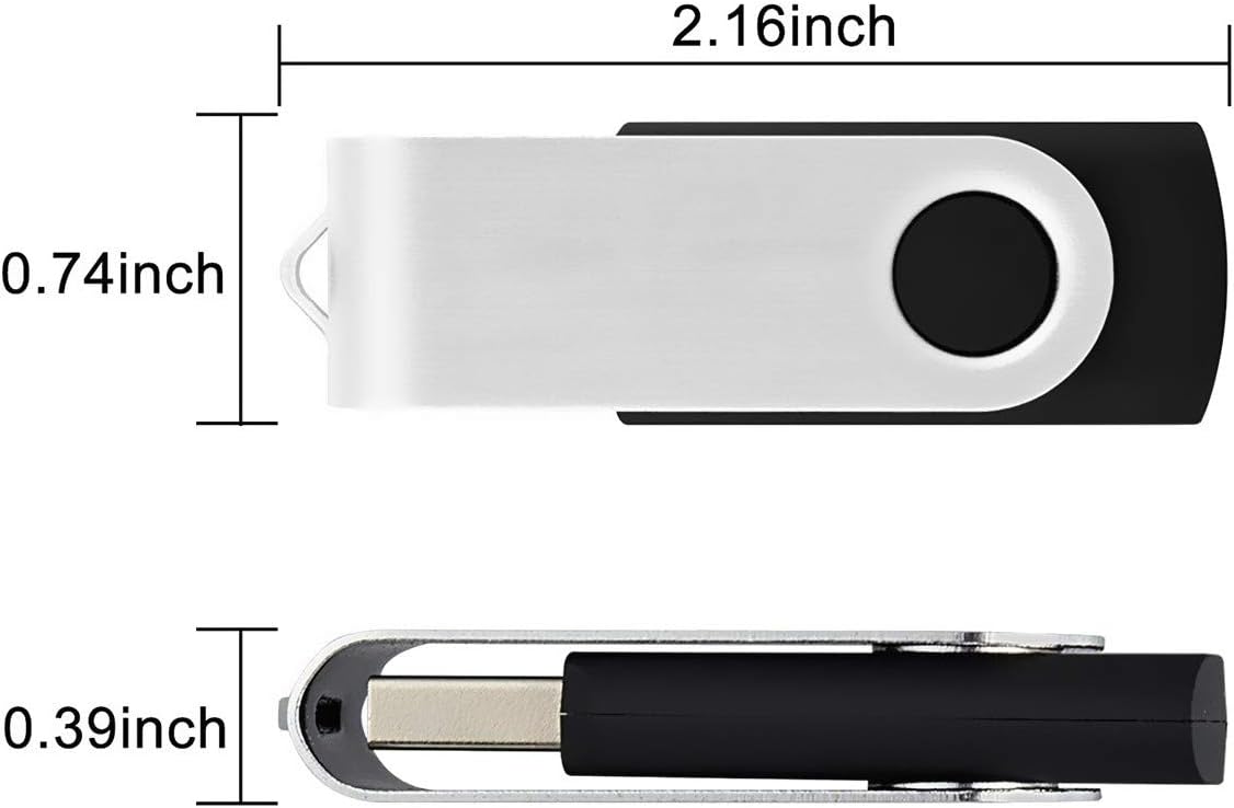 Aiibe 2GB Flash Drive 50 Pack 2GB USB Flash Drives Thumb Drive Bulk USB Drives USB 2.0 Memory Stick, Wholesale (2 GB, Black)