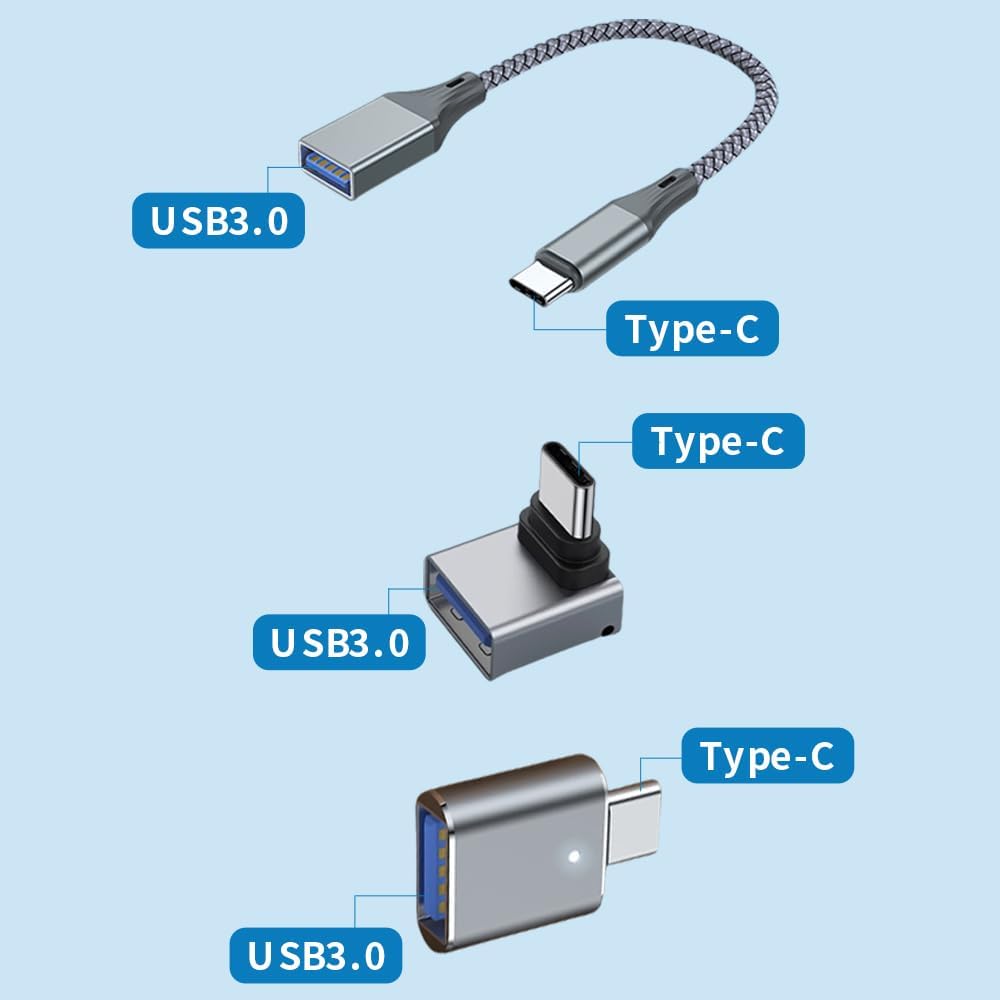 3Pcs Upgraded USB C to USB Adapter, High-Speed Data Transfer, USB Converter,USB C Male to USB 3.0 Female OTG Adapter for Apple 16 15, Mac, Tablet, Notebook, and More Type C Devices