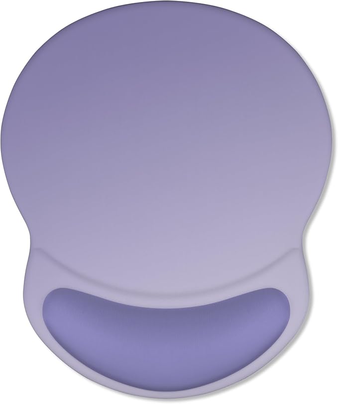 ITNRSIIET Ergonomic Mouse Pad with Comfort Gel Wrist Rest, Non-Slip PU Base, Smooth Textured Surface, Reduces Hand Fatigue & Wrist Pain, 8.7 x 7.2 Inch for Office Gaming Home, Purple Gradient