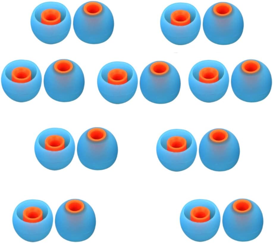 Earbuds Replacement Tips Silicone Earbud Tips Ear Bud Replacement Pieces Ear Gels Fit for Inner Hole from 3.8mm - 5.1mm Earphones 9 Pairs S/M/L Blue-Orange