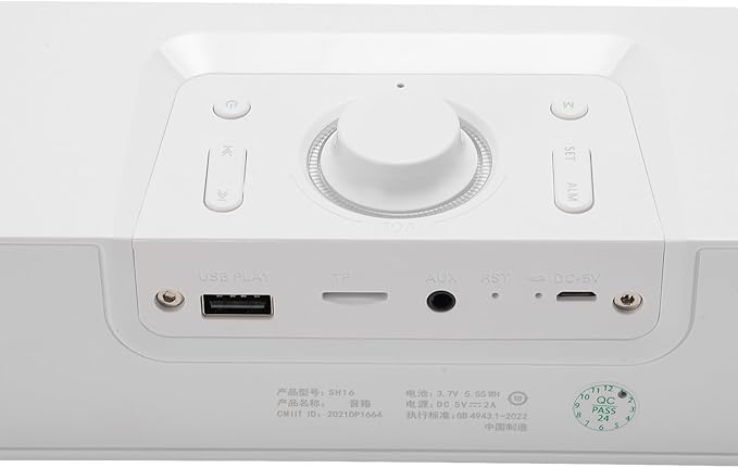 GOWENIC Computer Speaker Bluetooth Computer Speaker for Laptop Support USB AUX Sound with Alarm Clock FM Radiofor Computer Desktop PC Laptop (White)