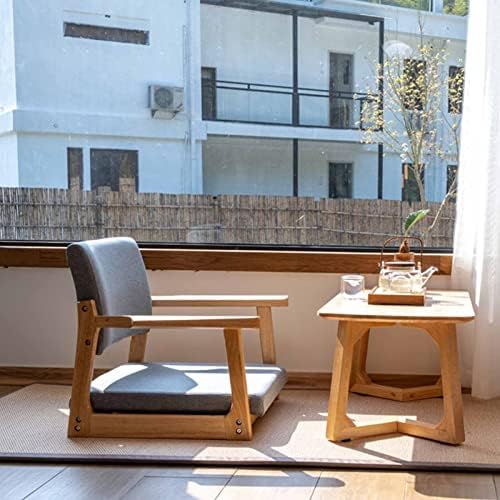 BTZHY Floor Chair Solid Wood Legless Chair with armrests and backrest Floor Chair Comfortable upholstered Chair with Low seat for Bay Windows Office Home