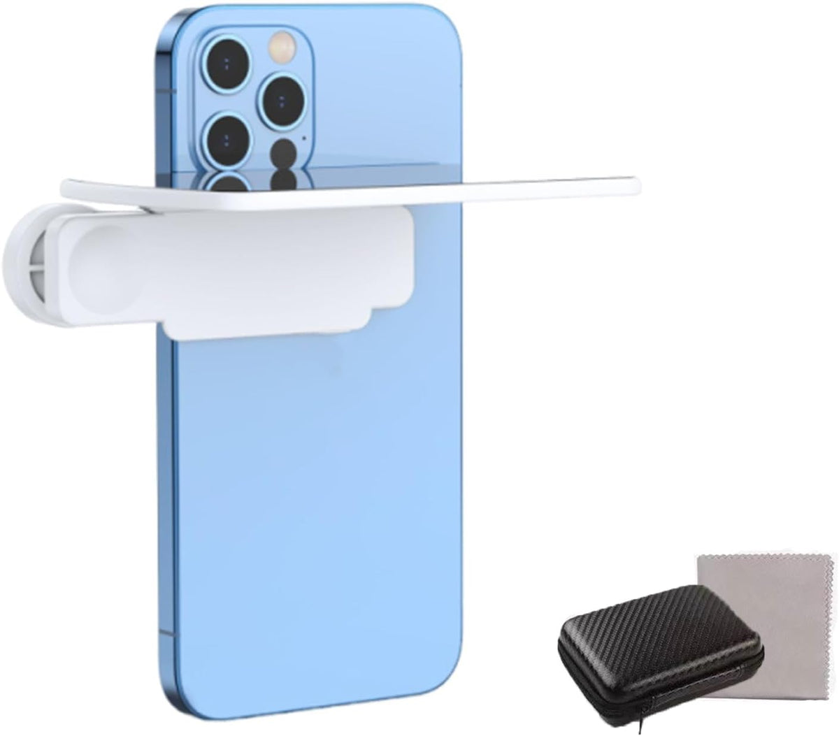 Mirror Effect Lens - Capture Stunning Reflections Instantly, Mirror for Phone to Use Back, Smartphone Camera Mirror Reflection Clip Kit, Reflection Mirror for Outdoor Travel Photography (White)