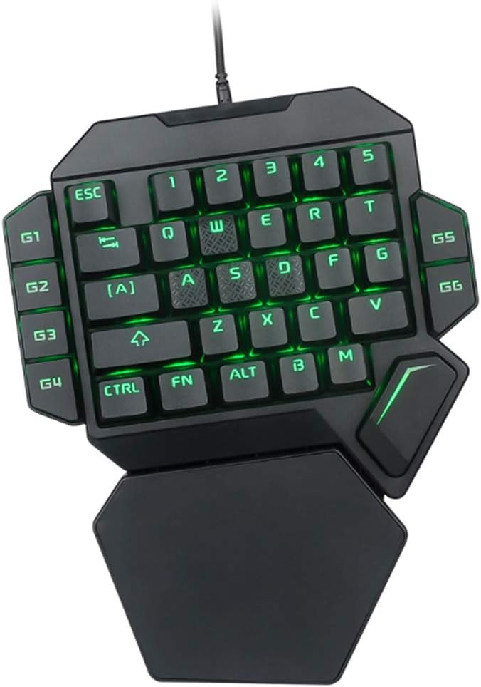 OneHanded Mechanical Gaming Keyboard RGB Blacklight Mechanical Keyboard 35-Key Portable Wired USB Gaming Keyboard with Macro Definition Function
