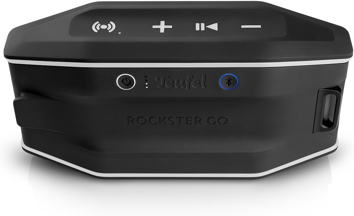 Fender x Teufel ROCKSTER GO 2 Portable Bluetooth Speaker – Powerful Sound, Rugged, Waterproof, 28 Hour Battery, Carrying Strap for Outdoors and Travel