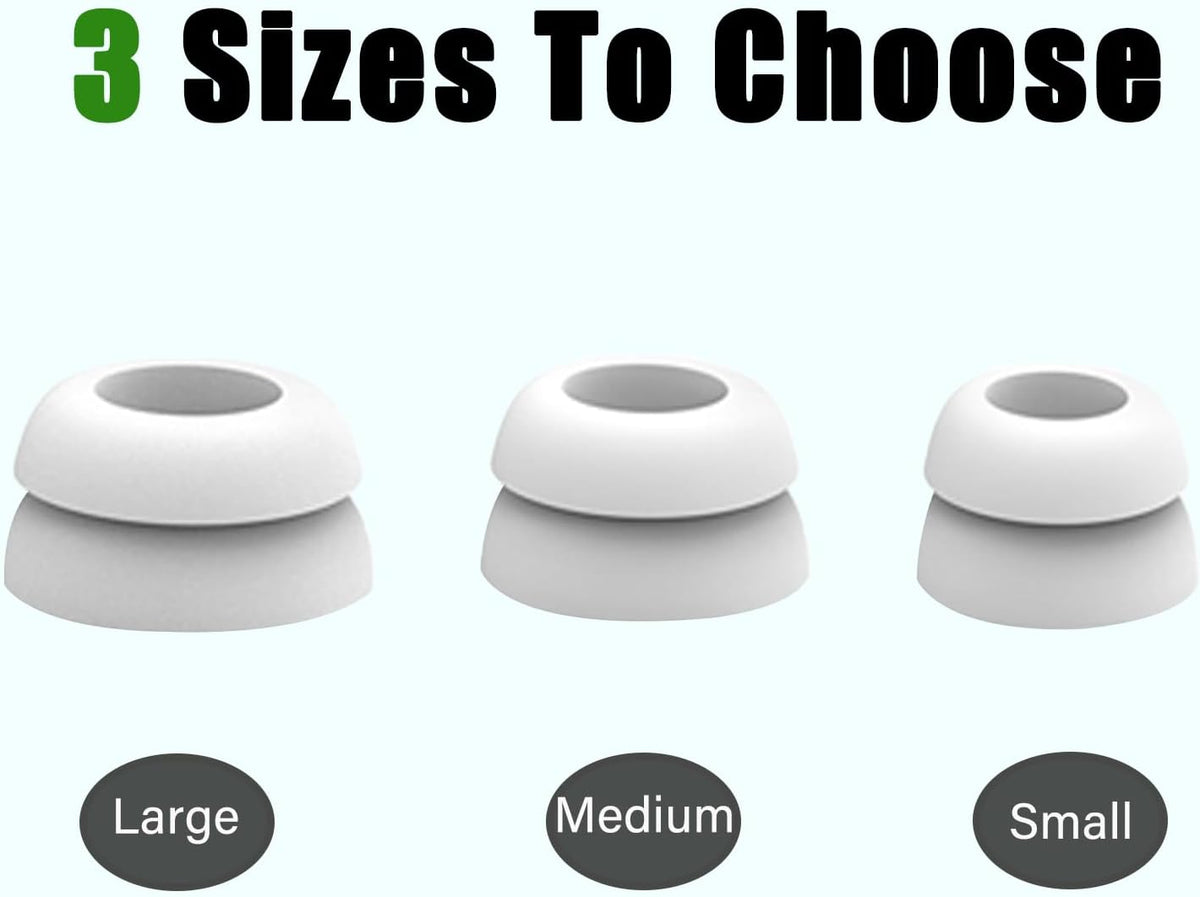 Double Flange Earbud Tips for Beats Studio Buds Replacement Cover Ear Tips for Beats Studio Buds+/Fit Pro/Solo Buds Earbuds Fit Beats Earbuds, 6 Pairs LMS White