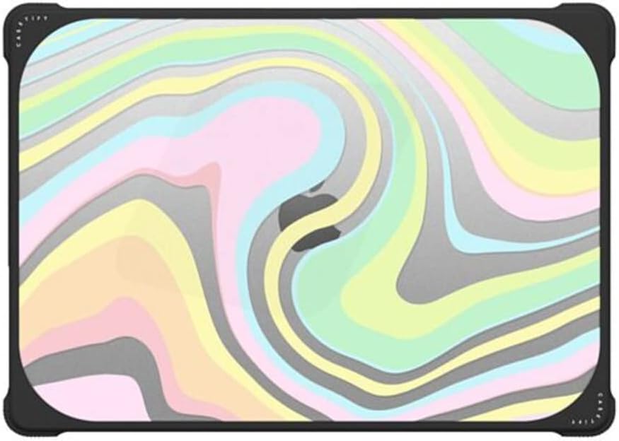 CASETiFY Bounce MacBook Pro 16-inch (M3/M4) Case [Enhanced Protective Corner Design/Ventilation Cutouts/Anti-Slip Grip] - Unicorn Retro Rainbow Swirls - Clear Black