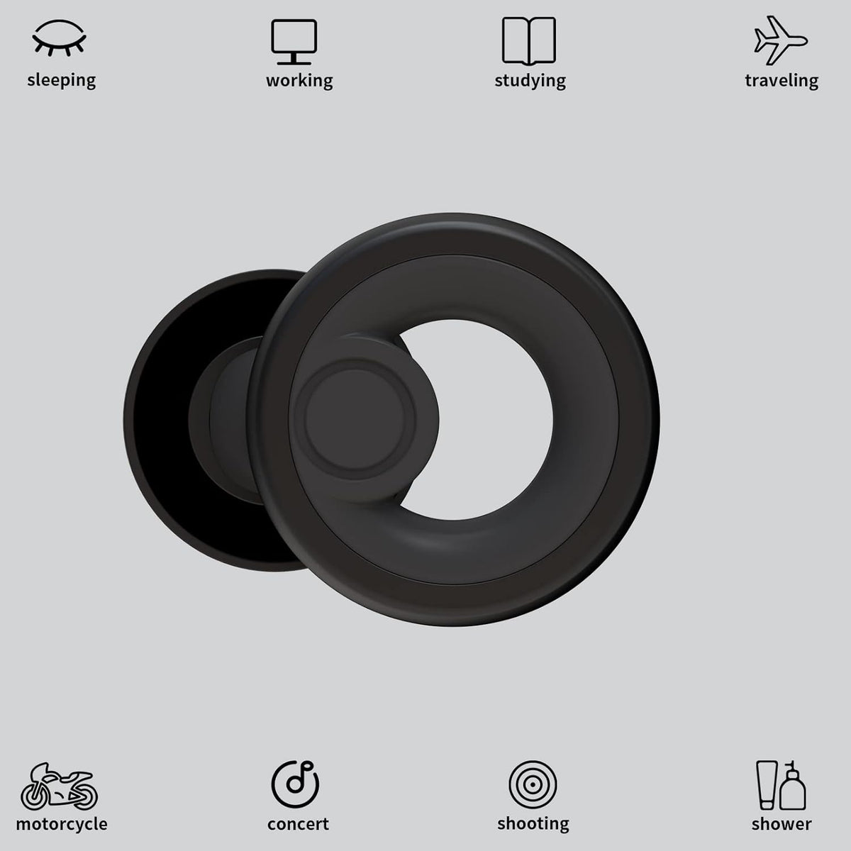 Ear Plugs for Noise Cancelling Ear Protection EarPlugs for Sleep,Concerts,Work,Study,8 Size Eartips with Small Box,Perfect -30dB Silicone Earplugs for Noise Reduction