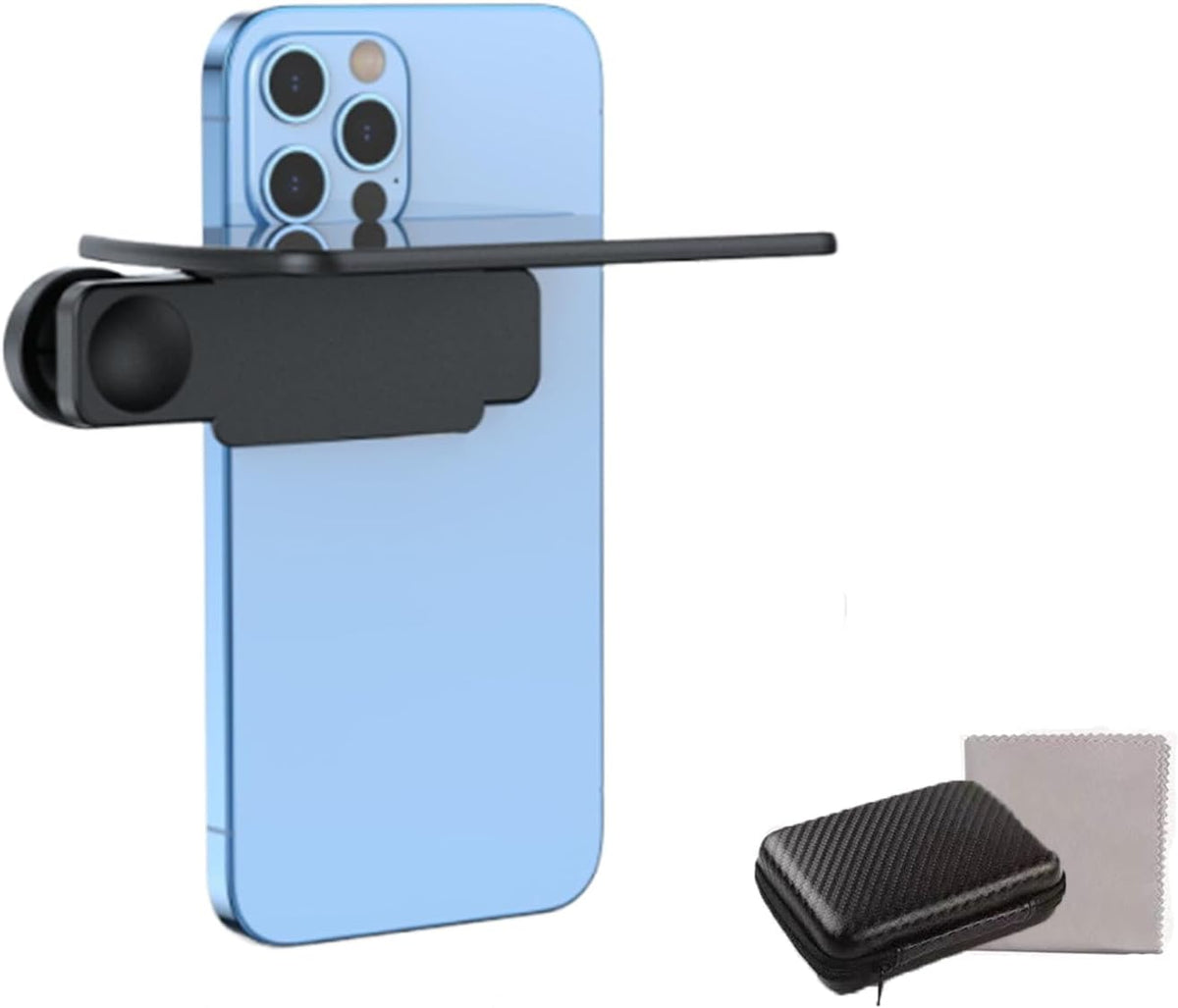 Mirror Effect Lens - Capture Stunning Reflections Instantly, Mirror for Phone to Use Back, Smartphone Camera Mirror Reflection Clip Kit, Reflection Mirror for Outdoor Travel Photography (Black)