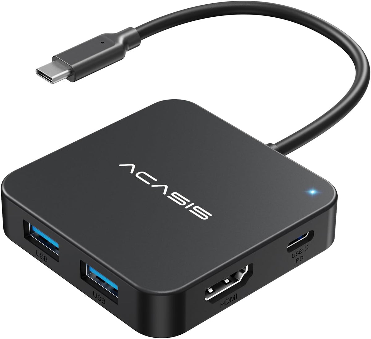 ACASIS USB C Hub 10Gbps, Multiport Adapter with 4K 60Hz HDMI, 100W Power Delivery, USB A3.2 Data Port, USB C to HDMI Adapter for MacBook, Dell, Lenovo, Surface, iPad PRO, XPS(Black)