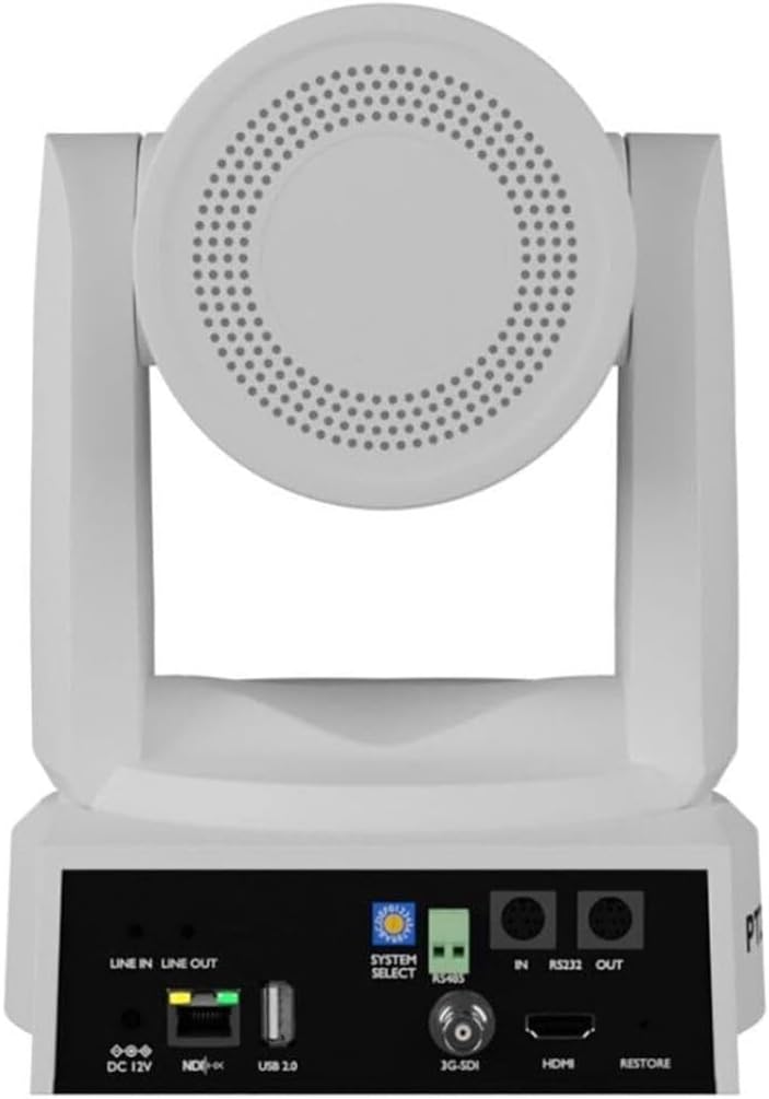 PTZOptics Move 4K 30x Auto-Tracking PTZ Camera with Built-in Tally Light, 3D Noise Reduction, and Advanced White Balance Modes (White)