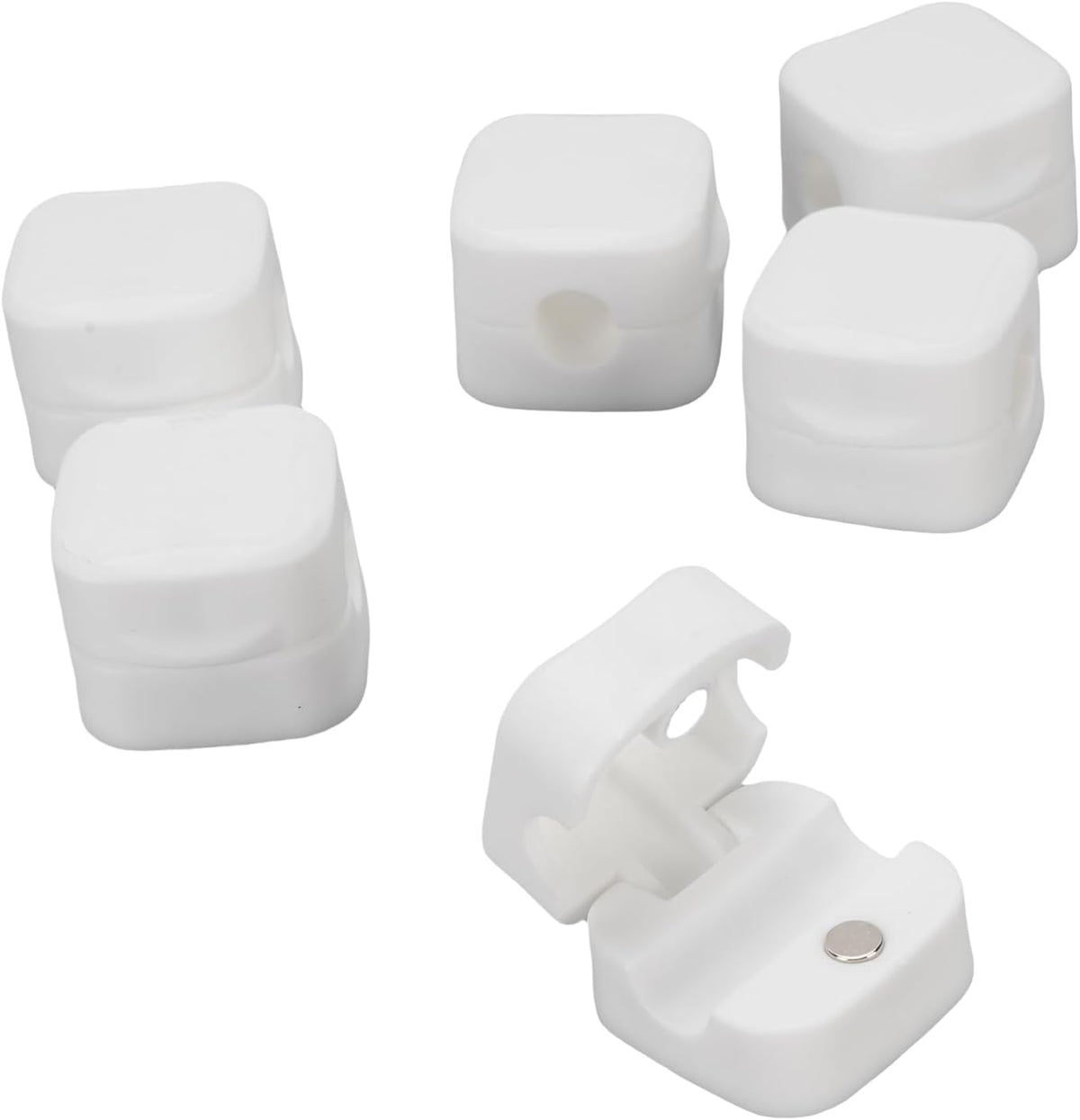 6pcs ZJchao Magnetic Cable Clips Cord Holder Desk Wire Management Keeper Home Office Car Nightstand (White)