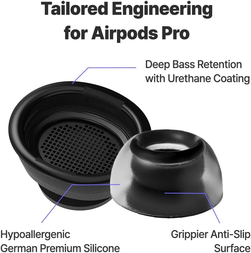 AZLA Crystal for Airpods Pro 1st & 2nd Gen (2-Pair, S) – Airpod Pro Ear Tip Replacement – Airpod Pro Tips with Premium Silicone