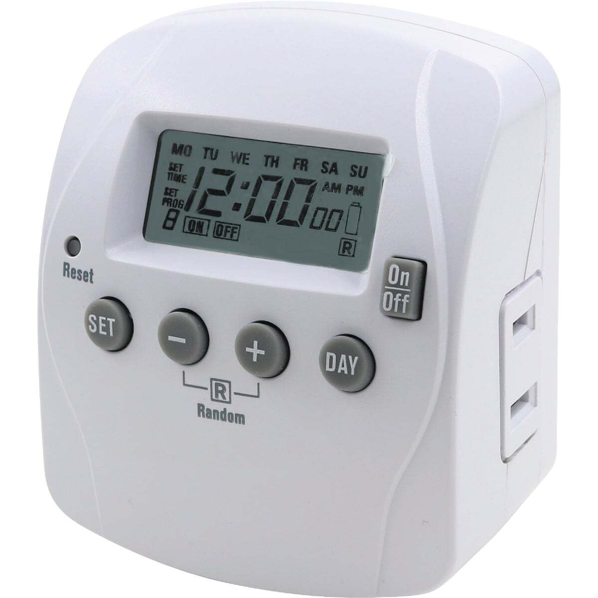Prime Wire & Cable TND002 2-Outlet 7 Day Digital Timer with 8 Settings