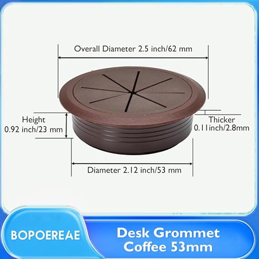 BOPOREAE 4 Pcs Desk Grommet 2-1/16" (53mm), Desk Hole Cover for Cables